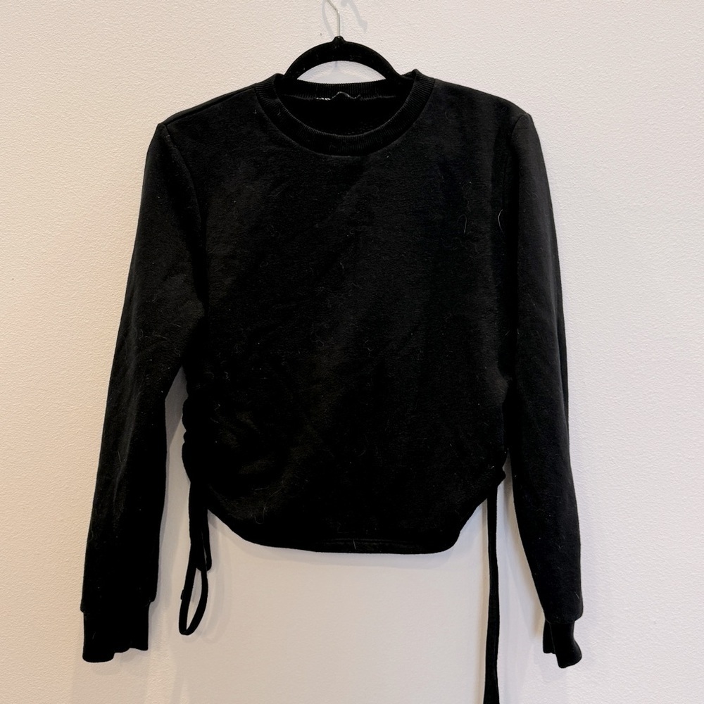 Zara black sweater with side drawstrings size Small